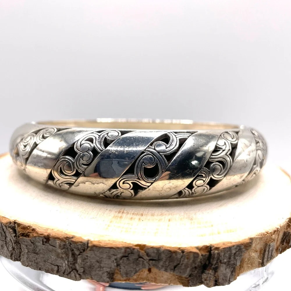 Brighton Kismet Silver Tone Cuff Clamper Bangle Bracelet
